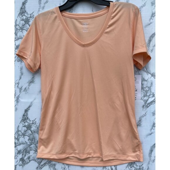 Athletic Works XS Peach V-Neck Shirt Made From Recycled Fibers Lightweight - Picture 1 of 4